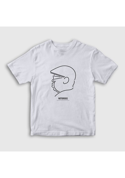 Presmono Unisex Çocuk Neon The Notorious Bıg T-shirt Beyaz