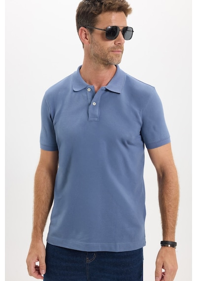 Tudors Erkek Slim Fit Dar Kesim Premium Seri %100 Pamuk Yumuşak Dokulu Merserize Lacivert Polo Yaka Tişört-50925