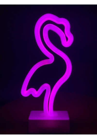 Dekoratif Flamingo Led Neon Gece Lambası Çok Renkli