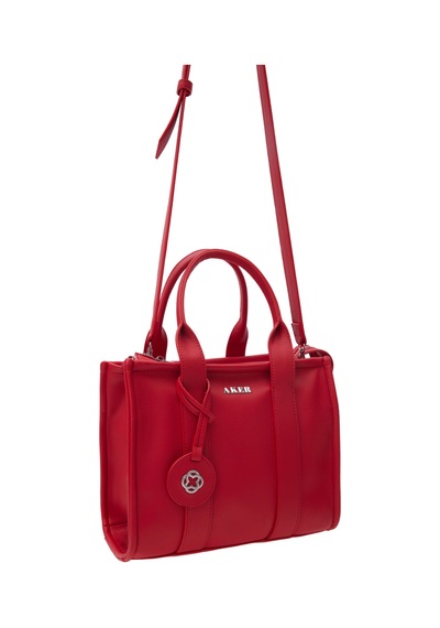 Cnt20040 Floter Aker Monogram Detalı El Çantası Kırmızı Kırmızı