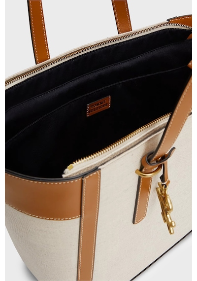 Tommy Hilfiger Keten Karışımlı Omuz Askılı Kanvas Çanta Kadın Çanta Aw0aw18829 Gb8 Bej