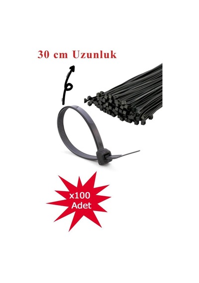 Rutter 3.6x300 Mm Siyah Kablo Bağı 100 Lü Extra Dayanıklı Plastik Cırt Kelepçe Rt-3107
