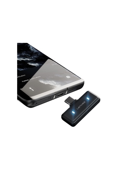 Lenyes Lm205 2in1 Yapay Zeka Gürültü Engelleyici Type-c Ve Lightning Bağlantılı Yaka Mikrofonu Siyah