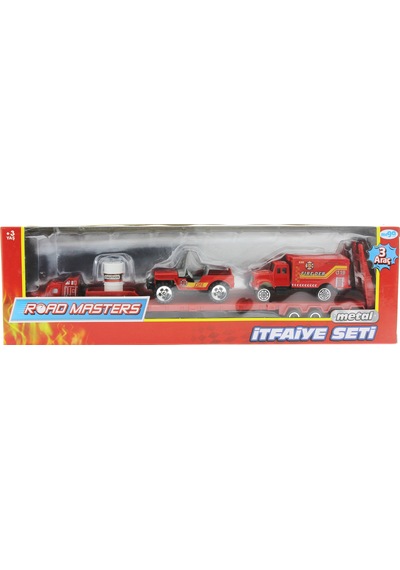 Die Cast Metal Tırlı Ve Jeepli İtfaiye Seti