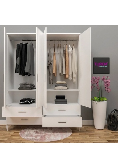 Ayışığı 4 Kapılı Gardrop Mdf Antrasit Ayışığı 4 Kapılı Gardrop Mdf Antrasit