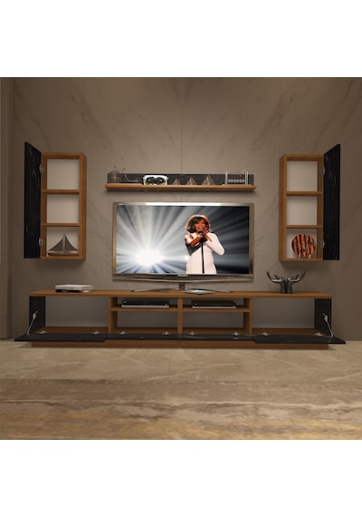Decoraktiv Trendstyle 5220das Mdf Tv Ünitesi Tv Sehpası Ceviz - Siyah Mermer