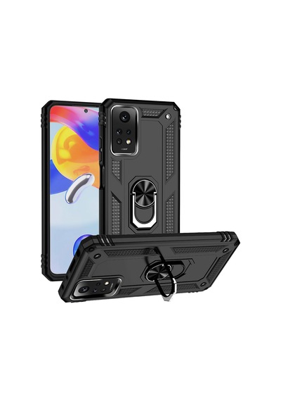 Xiaomi Redmi Note 12 Pro 4g Kılıf Kamera Koruyucu Manyetik Standlı Tank Koruma Pazarplus Mavi