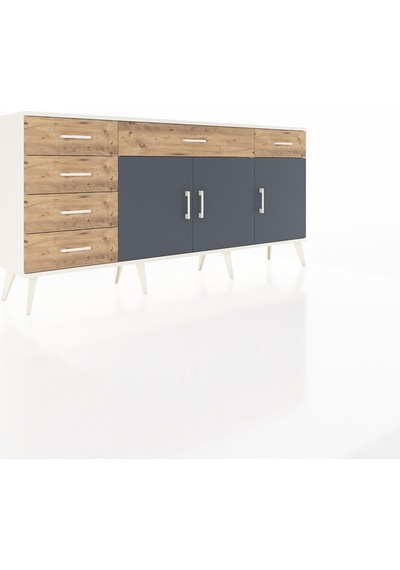 Arges Konsol 2 Raflı 6 Çekmeceli 3 Kapaklı 176x30x83 Aytaşı-antrasit/çam Antrasit/çam Arges Konsol 2 Raflı 6 Çekmeceli 3 Kapaklı 176x30x83 Aytaşı-antrasit/çam Antrasit/çam