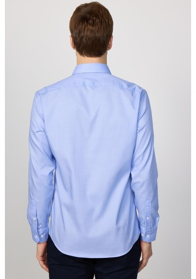 Tudors Slim Fit Non-ıron Ütü Gerektirmez Mavi Erkek Gömlek-30455-mavi Mavi