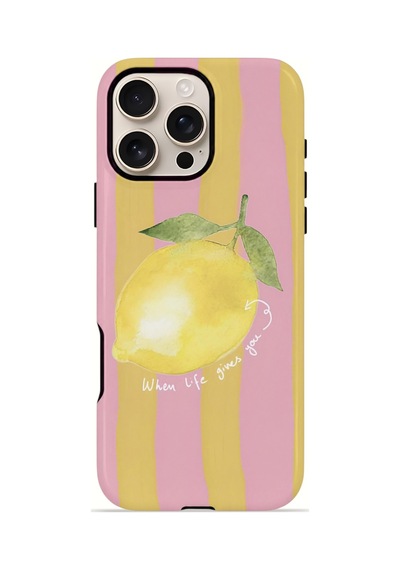 Apple iPhone Uyumlu 16 Pro Vorian Çift Katmanlı Kılıf Pink Lemon Muse