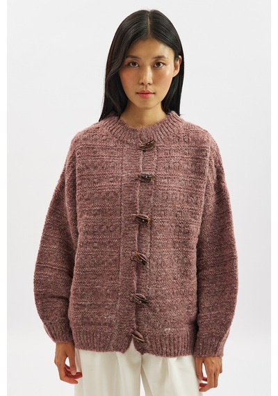 Manuka Geniş Düğmeli Triko Hırka Bordo Aw25hrk00006-26 Bordo