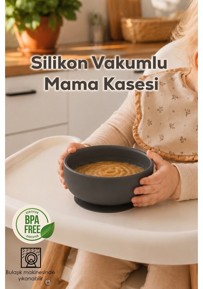 Porsima 34004 Silikon Vakumlu 300ml Mama Kasesi Antrasit