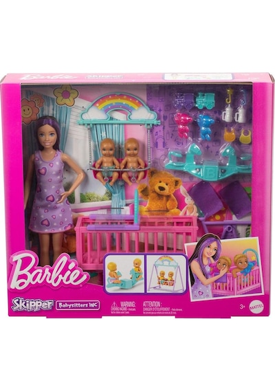 Barbie Skipper İkiz Bebekler Bakımı Oyun Seti Hxm99