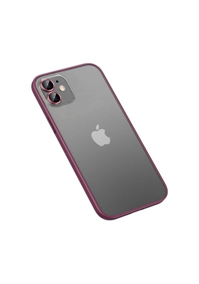 Apple Uyumlu iPhone 12 Kılıf Zore Retro Kapak Koyu Mor