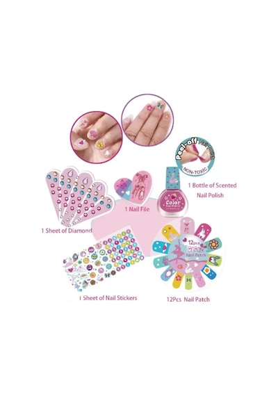 100 Parça Tırnak Süsleme Seti Tokidas Nail Art Çocuk Oje Çıkartma Sticker 5 Yaşüzeri Kızlara Özel Ek