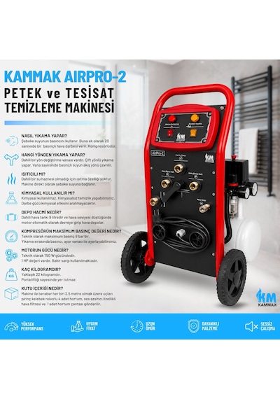 Kammak AirPro-2 750 W Çift Yönlü Kompresörlü Petek Temizleme Makinesi