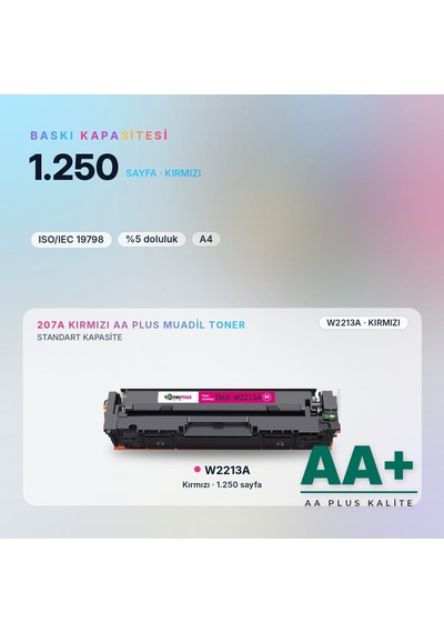 Hp 207a W2213a Kırmızı Uyumlu Toner Aa Plus / Color Laserjet Pro M255 / M282 / M283