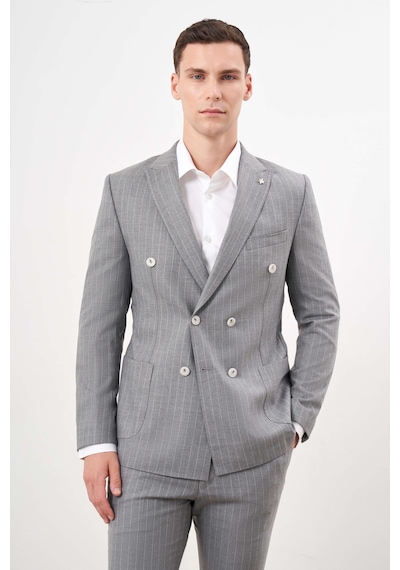 Morven Erkek Gri Poliviskon Trend Kruvaze Slim Fit Sivri Yaka Takım Elbise 25ms001001100 Gri Morven Erkek Gri Poliviskon Trend Kruvaze Slim Fit Sivri Yaka Takım Elbise 25ms001001100 Gri