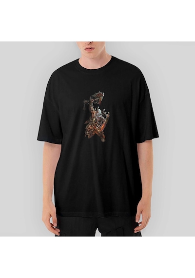 Diablo III Hellfire World of Warcraft Oversize Siyah Tişört Siyah
