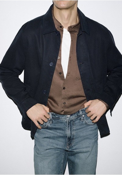Mavi - Lacivert Tencel Karışımlı Gömlek 0211876-83699 Lacivert