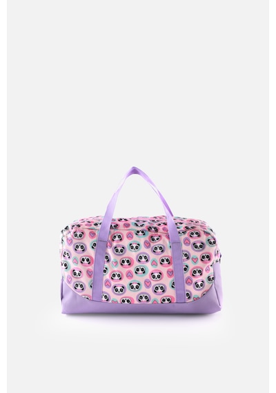 İcone Bag Baskılı Spor Çanta, Cepli Spor Çanta, Fermuarlı Detaylı Çocuk Spor Çanta, Lila