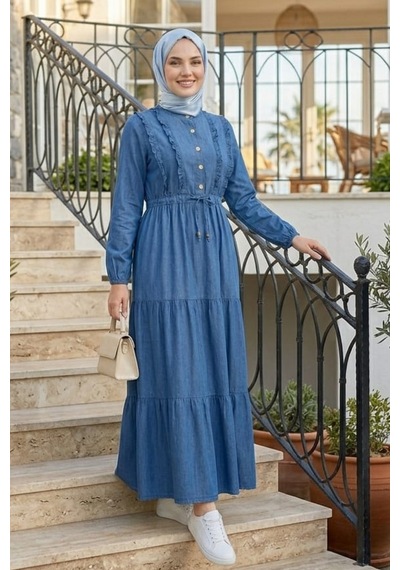 Hb Harma Time Butik Kadın Düğmeli Fırfırlı Detaylı Koyu Mavi Kot Elbise Koyu Mavi Koyu Mavi Hb Harma Time Butik Kadın Düğmeli Fırfırlı Detaylı Koyu Mavi Kot Elbise Koyu Mavi Koyu Mavi