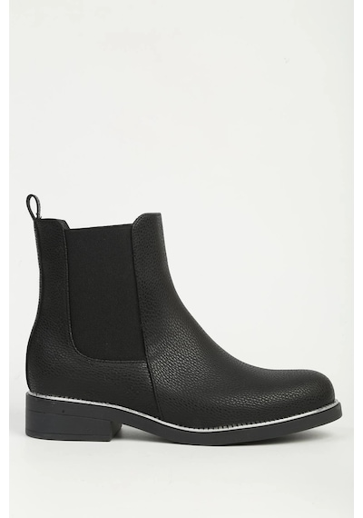 Pierre Cardin 55086 Gümüş Detaylı Lastikli Chelsea Kadın Bot 867800000761 01 Siyah Siyah