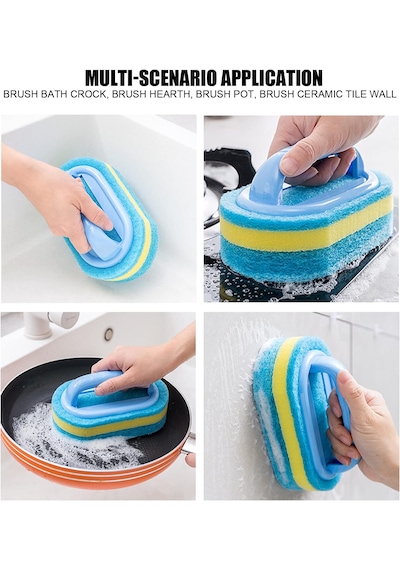 Dayanıklı Sünger Fırça 3 Katlı Lavabo Mutfak Banyo Bulaşık Yıkama Fırçası