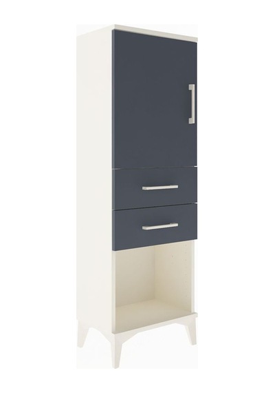 Arges Dolap 2 Raflı 2 Çekmeceli Tek Kapaklı 44x30x134 Aytaşı-antrasit Aytası