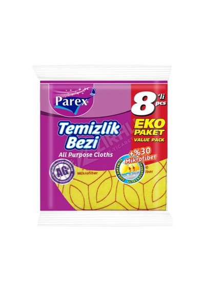 3 Adet Parex Temizlik Bezi %30 Mikrofiber 8'li Renkli