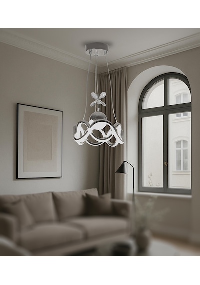 Tt333-1tpl-kr Tt Ayd. Dalgalı Model Krom Tek Toplu Led Avize Krom