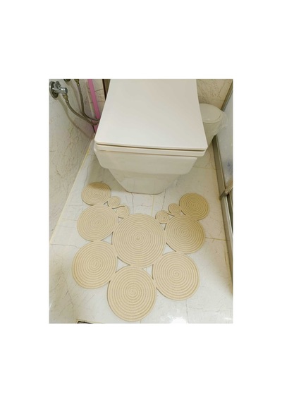 Jüt, Hasır, Paspas, Banyo Paspası, Klozet Önü Paspası, Klozet Paspas, Çift Taraflı Krem Krem