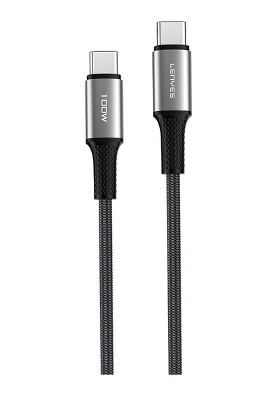 Lenyes Lc562 Type-c To Type-c Pd Örgü Tasarımlı Hızlı Şarj Özellikli Data Şarj Kablosu 100w 2m Siyah