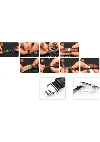 Bizon Deri Saat Kayışı 22Mm Spor Kahverengi Klipsli Saat Kordonu 305768095