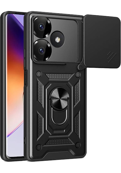 Teleplus Xiaomi Redmi 13 4g Kılıf Magnetik Standlı Kamera Korumalı Slide Sürgülü Cover Kapak