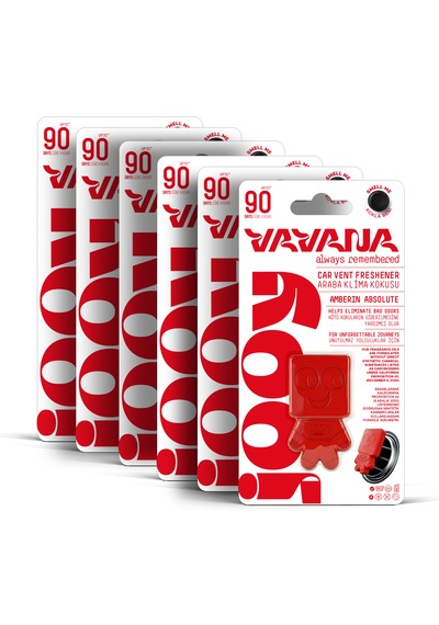 Vavana Jooy Araba Klima Kokusu 6'lı Set, 90 Gün Etkili Oto Kokusu Amberin Absolute