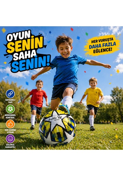 Dikişli Futbol Topu Dayanıklı Outdoor/ındoor Antrenman Topu Standart Boy, Çok Renkli Beyaz - Lacivert - Sarı Dikişli Futbol Topu Dayanıklı Outdoor/ındoor Antrenman Topu Standart Boy, Çok Renkli Beyaz - Lacivert - Sarı