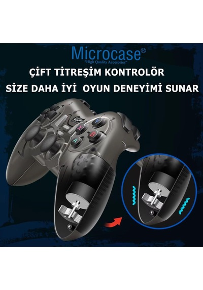 Tr Usb Kablolu Çift Titreşimli Pc Konsol Oyun Kolu Gamepad Joystick -al4630 Mavi Genel