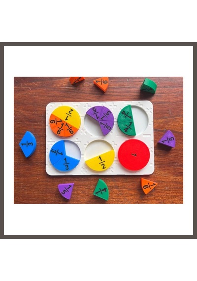 Bezos 3d Baskı Kesirler Öğretim Seti - Eğitici Ahşap Görünümlü Matematik Puzzle, Kesir Öğrenme Materyali 6 Daire, 24 Parça Nxrlvng