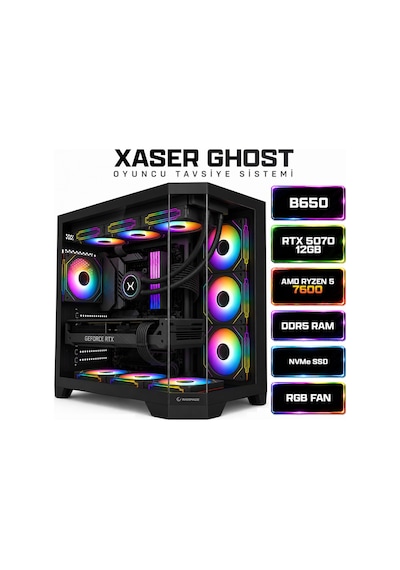 Xaser Ghost X270 Ryzen 5 7600 32gb Ram 1tb M.2 Nvme Ssd 12gb Rtx5070 Sıvı Soğutmalı Oyuncu Bilgisayarı