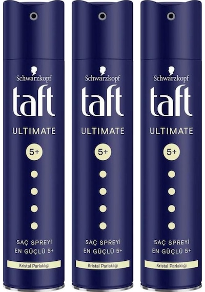 Schwarzkopf Taft Ultimate 5+ Kristal Parlaklığı Saç Spreyi 3 x 250 ML