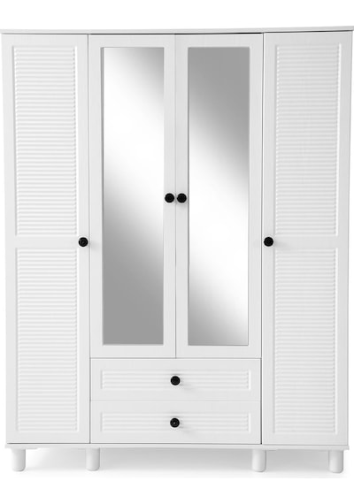 Finike Mdf 4 Kapaklı Dolap-beyaz Finike Mdf 4 Kapaklı Dolap-beyaz