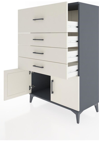 Hyperion Dolap 4 Çekmeceli 2 Kapaklı 88x44x134 Antrasit-aytaşı Antrasit Hyperion Dolap 4 Çekmeceli 2 Kapaklı 88x44x134 Antrasit-aytaşı Antrasit