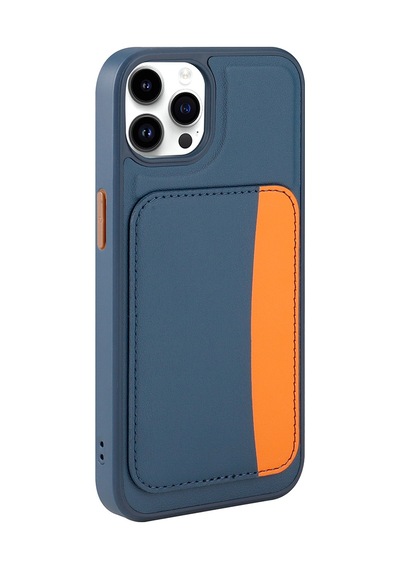 Zore Apple iPhone Uyumlu 14 Pro Max Kılıf Kartlıklı Zore X-kart Silikon Kapak - Lacivert