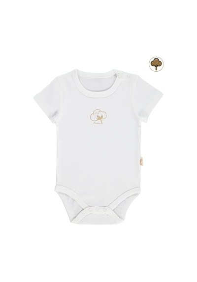 Civil Baby Organik Pamuklu K Kol 0-18 Ay Çıtçıtlı Badi - Ekru 12-18 Ay Ekru