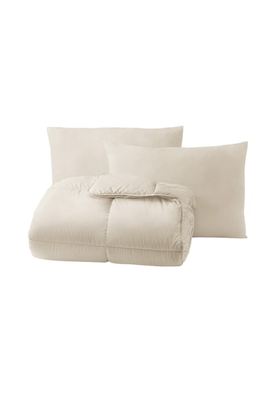 Yataş Bedding Macaron Çift Kişilik Yorgan - Yastık Set - Krem
