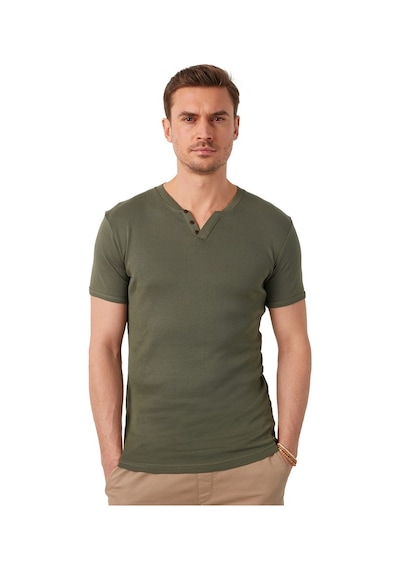Buratti Pamuklu V Yaka Slim Fit Erkek T Shirt 5902122 Haki