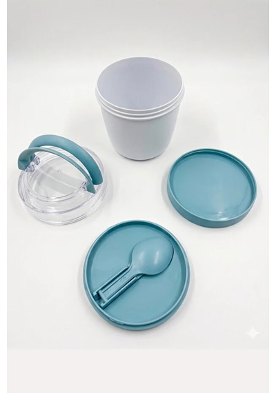 Emilahome Mıxme Muesli Cup 650 Ml Beslenme Kabı &yoğurt Kabı & Mama Kabı Turkuaz - 873535709 Turkuaz
