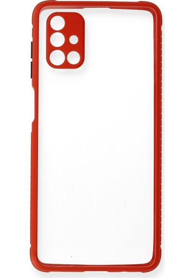 Newface - 537 - Samsung Galaxy M51 Kılıf Miami Şeffaf Silikon - Kmrsfres - - Kırmızı