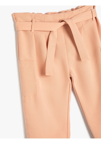 Koton Kargo Jogger Pantolon Kuşak Detaylı Cepli Pembe 4smg40024aw Gül